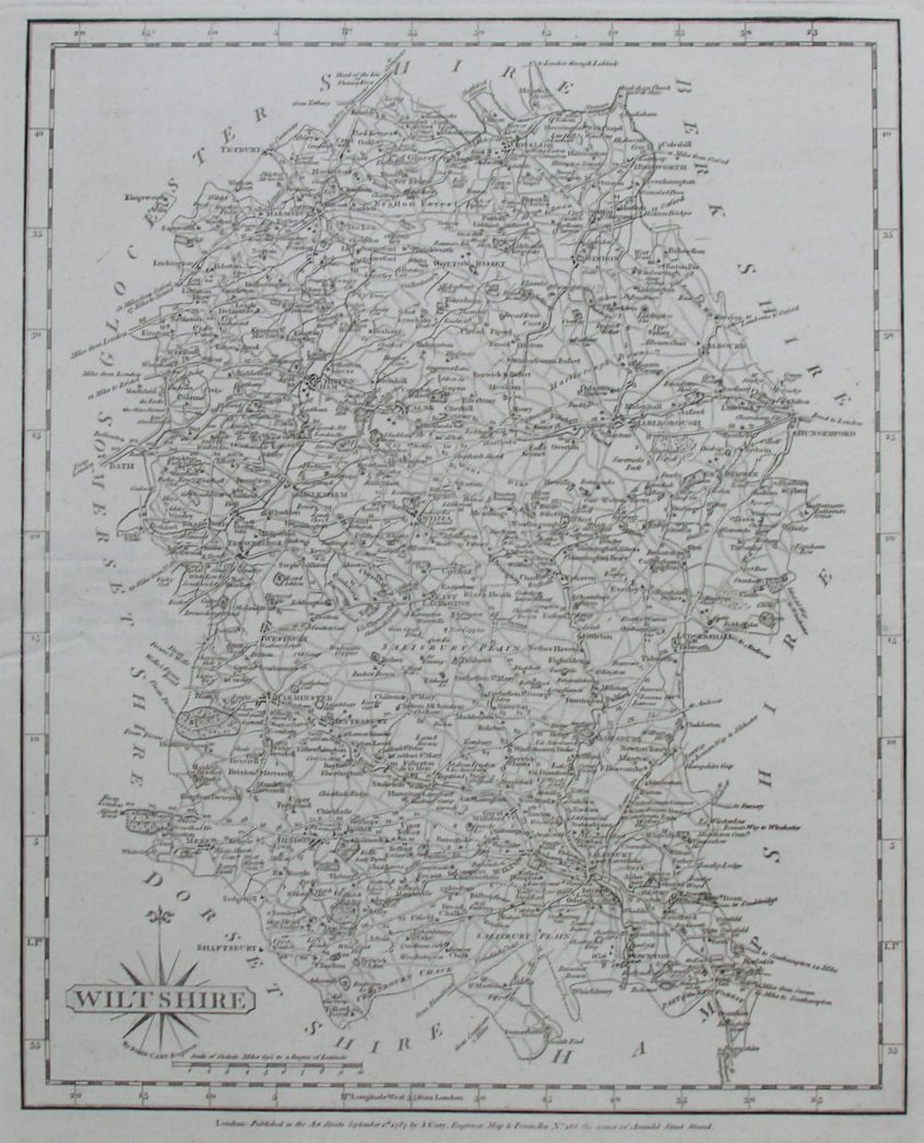 Map of Wiltshire - Cary